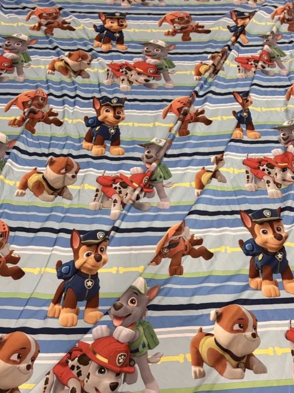 Paw Patrol Kids twin flat and fitted sheet Set - Blue Character Print